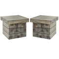Light Gray Outdoor Side Table Set of 2 F2293