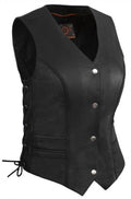 Black Braided Leather Vest M366812