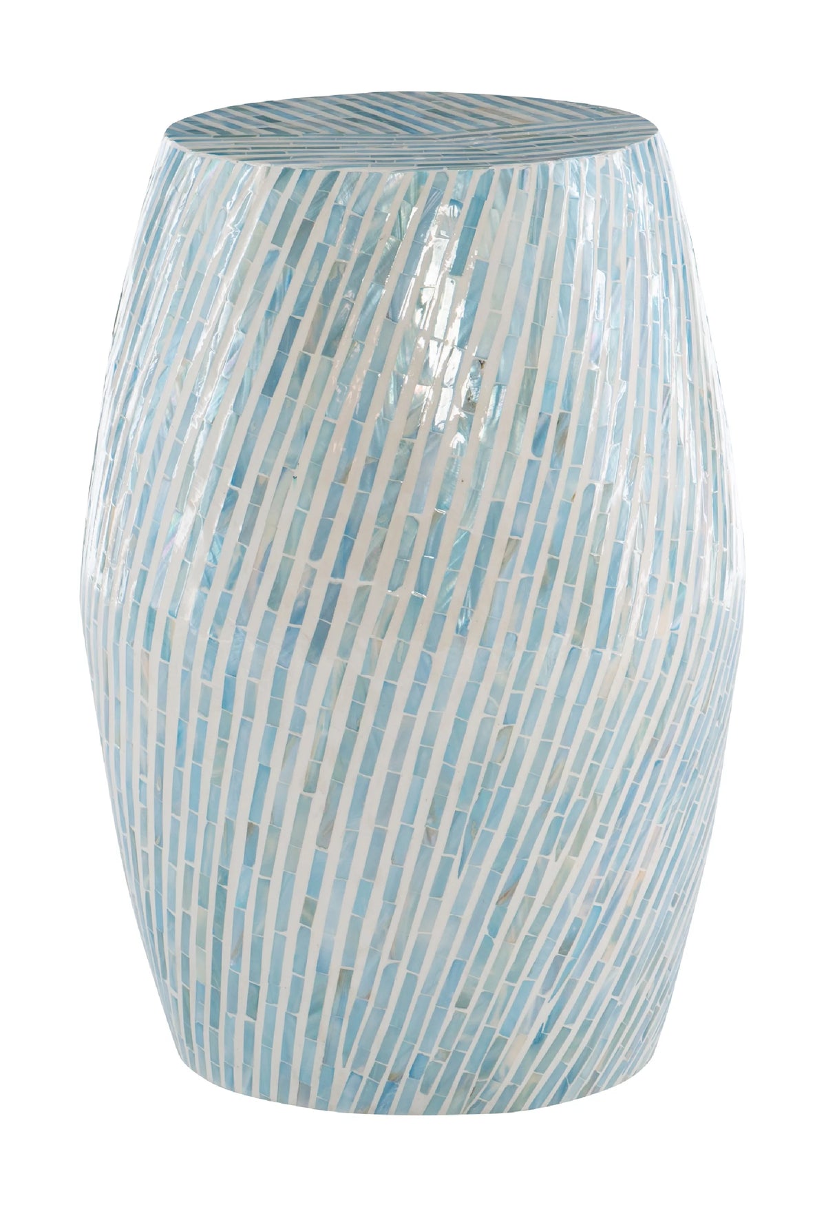 Blue White Capiz Shell Accent Table N54863