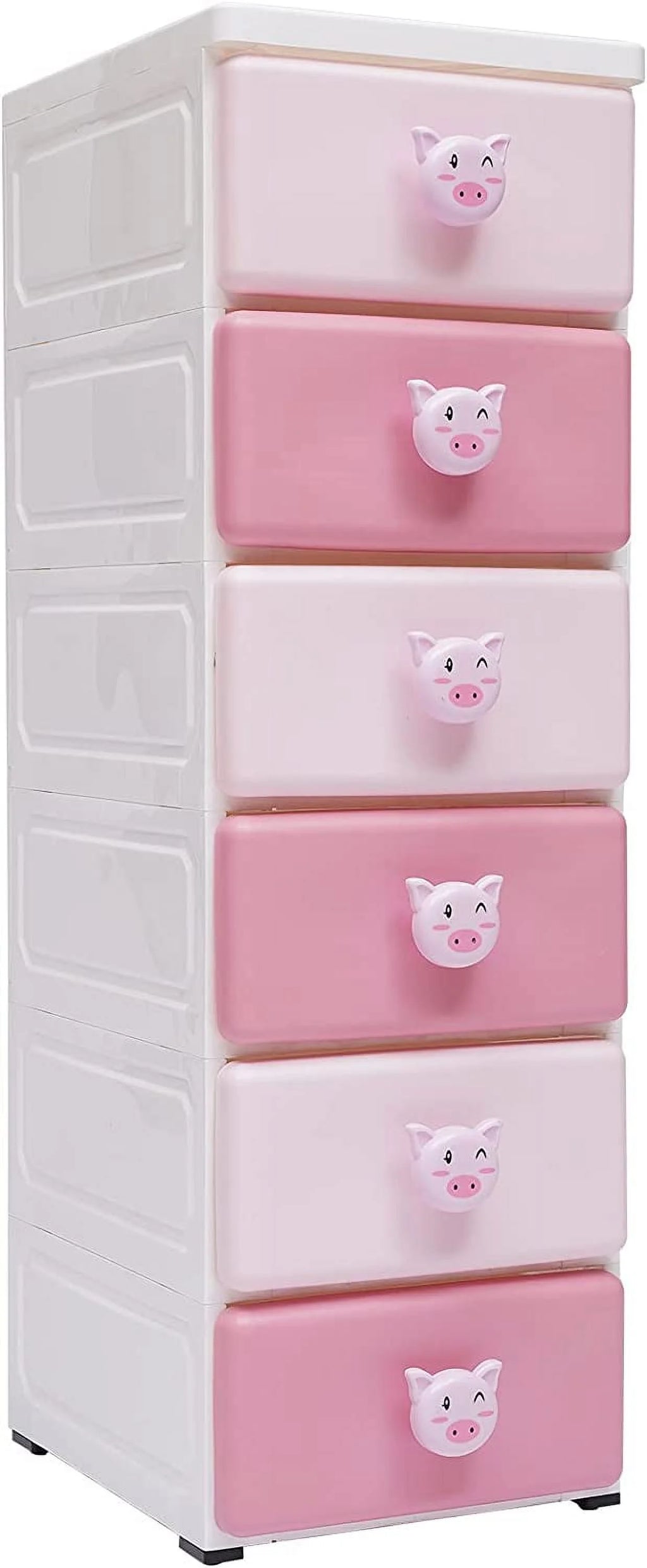 Pink 6 Drawer Plastic Dresser Y6768