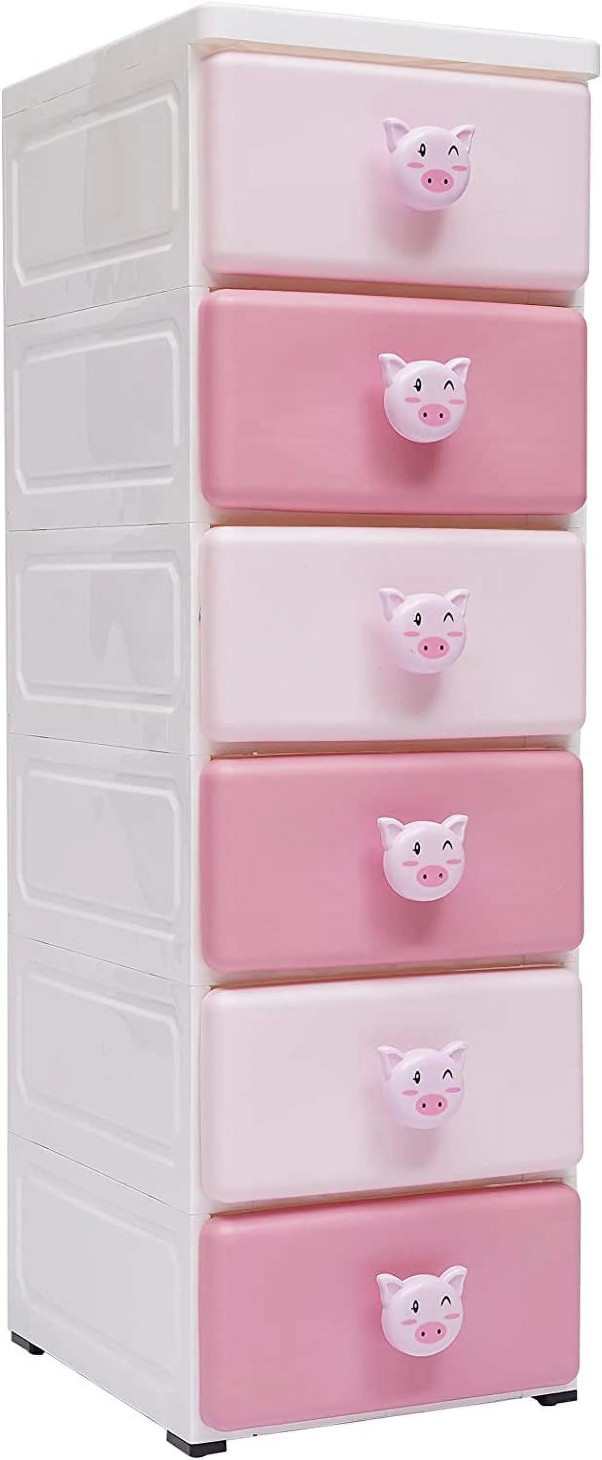 Pink 6 Drawer Plastic Dresser Y6768