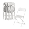10 Pack White Plastic Folding Chair with Steel Frame I6540