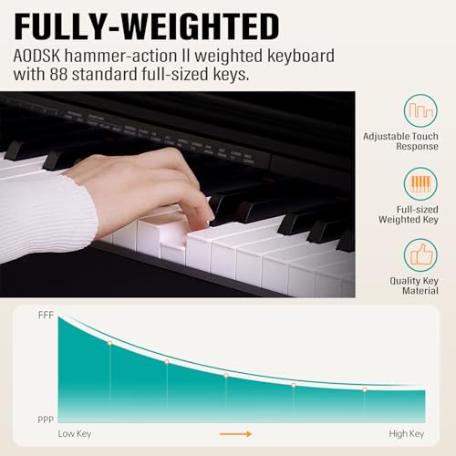 88-Key Weighted Digital Piano with Sustain Pedal C844