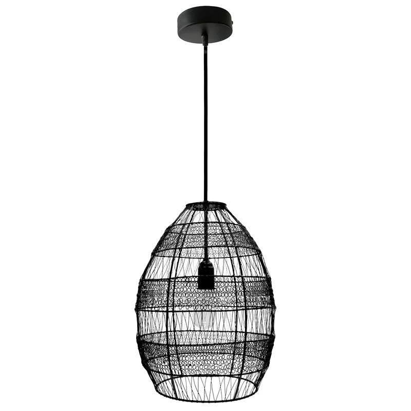 Black 1 Light Single Teardrop Pendant Q873