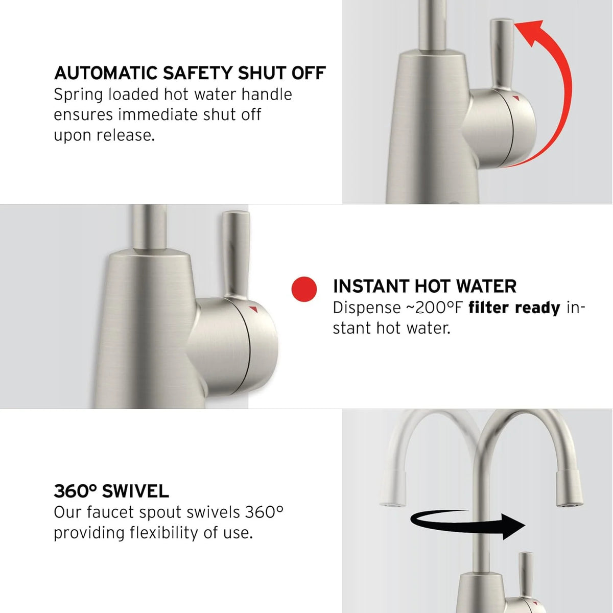 Instant Hot Water Dispenser System Satin Nickel Stainless Steel Tank G589711