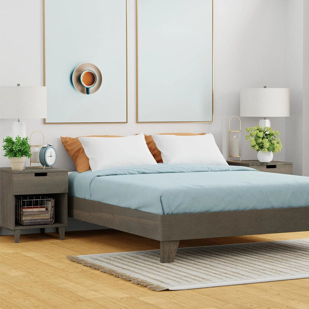 Queen Wood Bed Frame Pine O705848