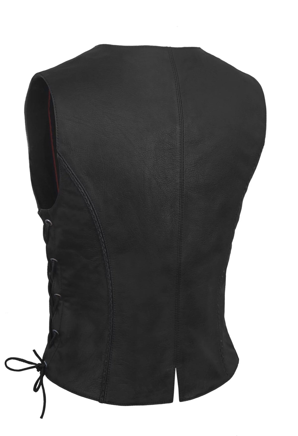 Black Braided Leather Vest M366812