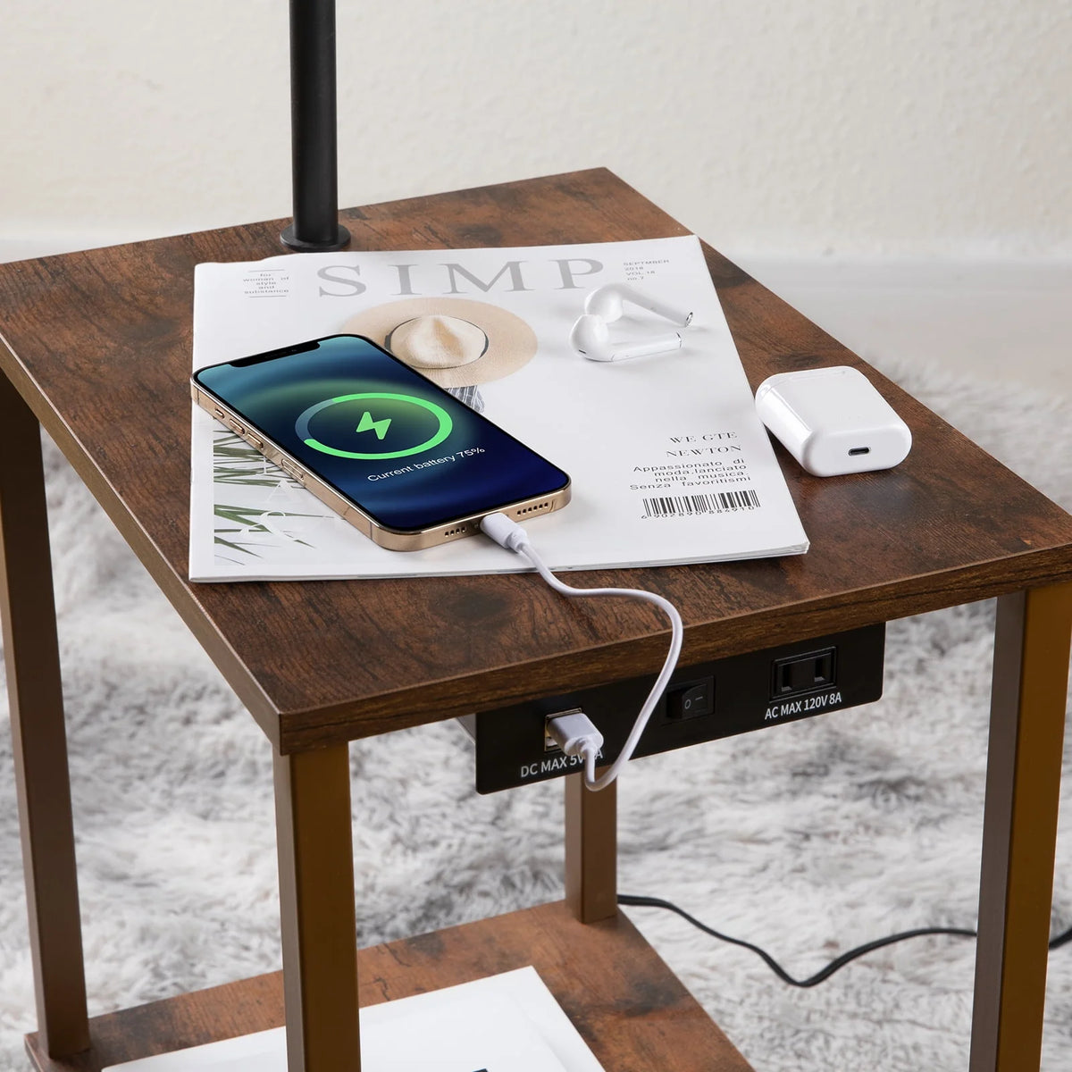 Floor Lamp with Table and USB Port W2688