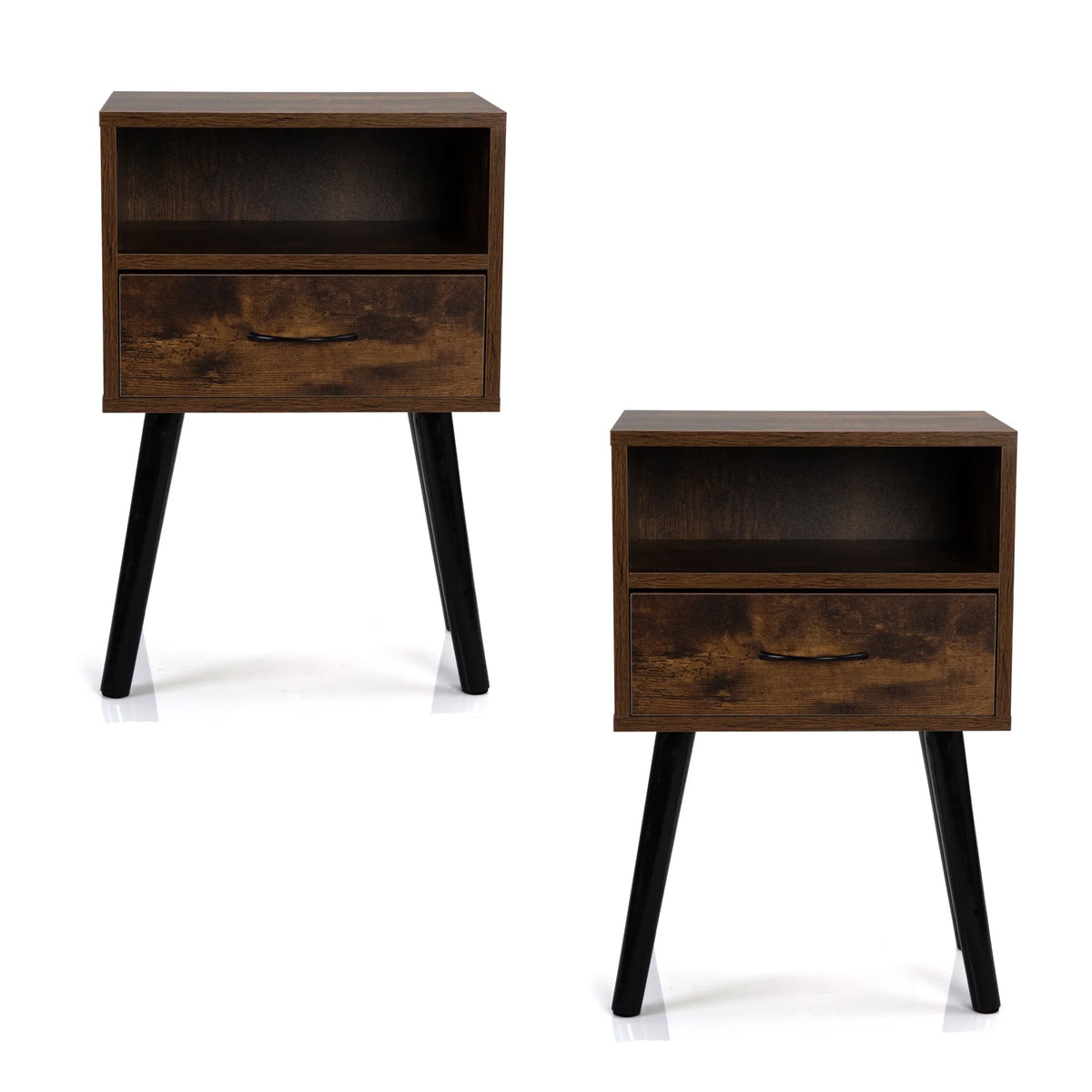 Wood Nightstands with Drawers Set of 2 U199461