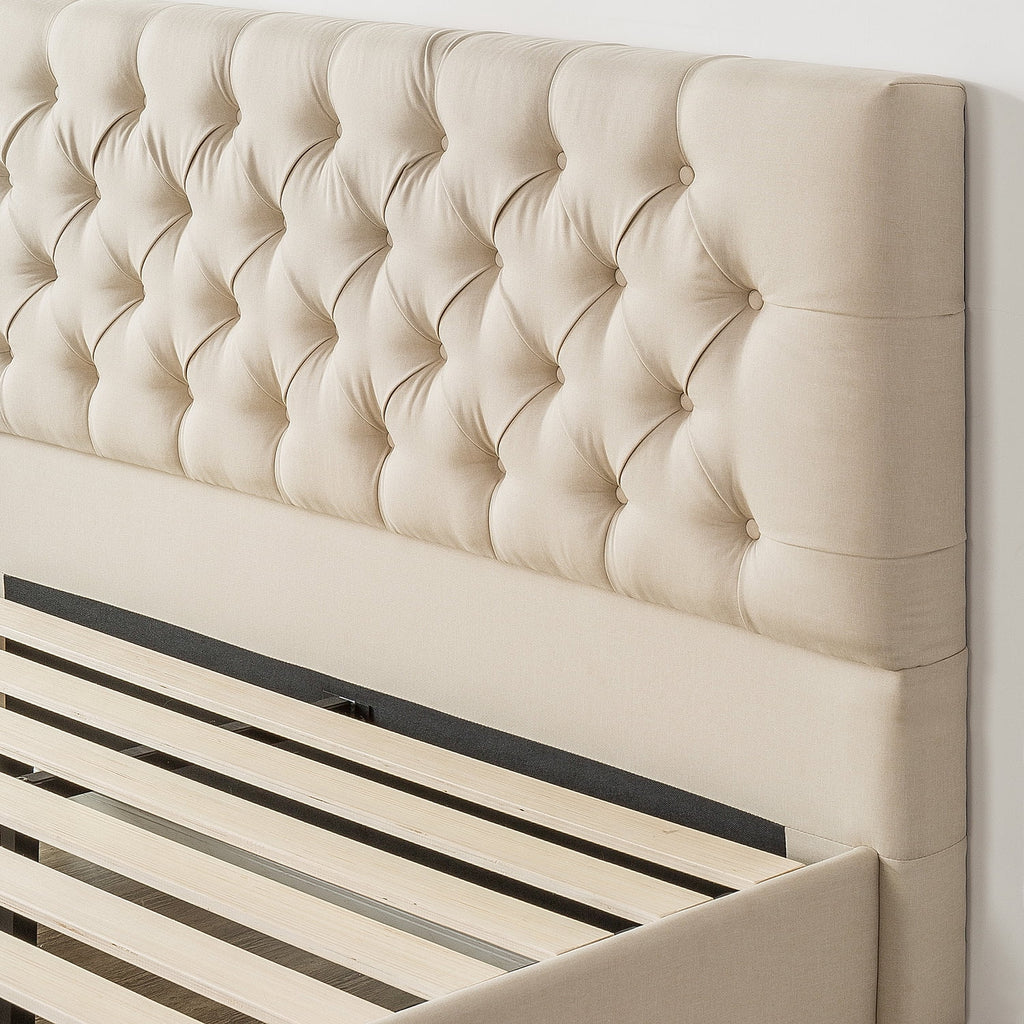 Queen Upholstered Platform Bed Frame E124