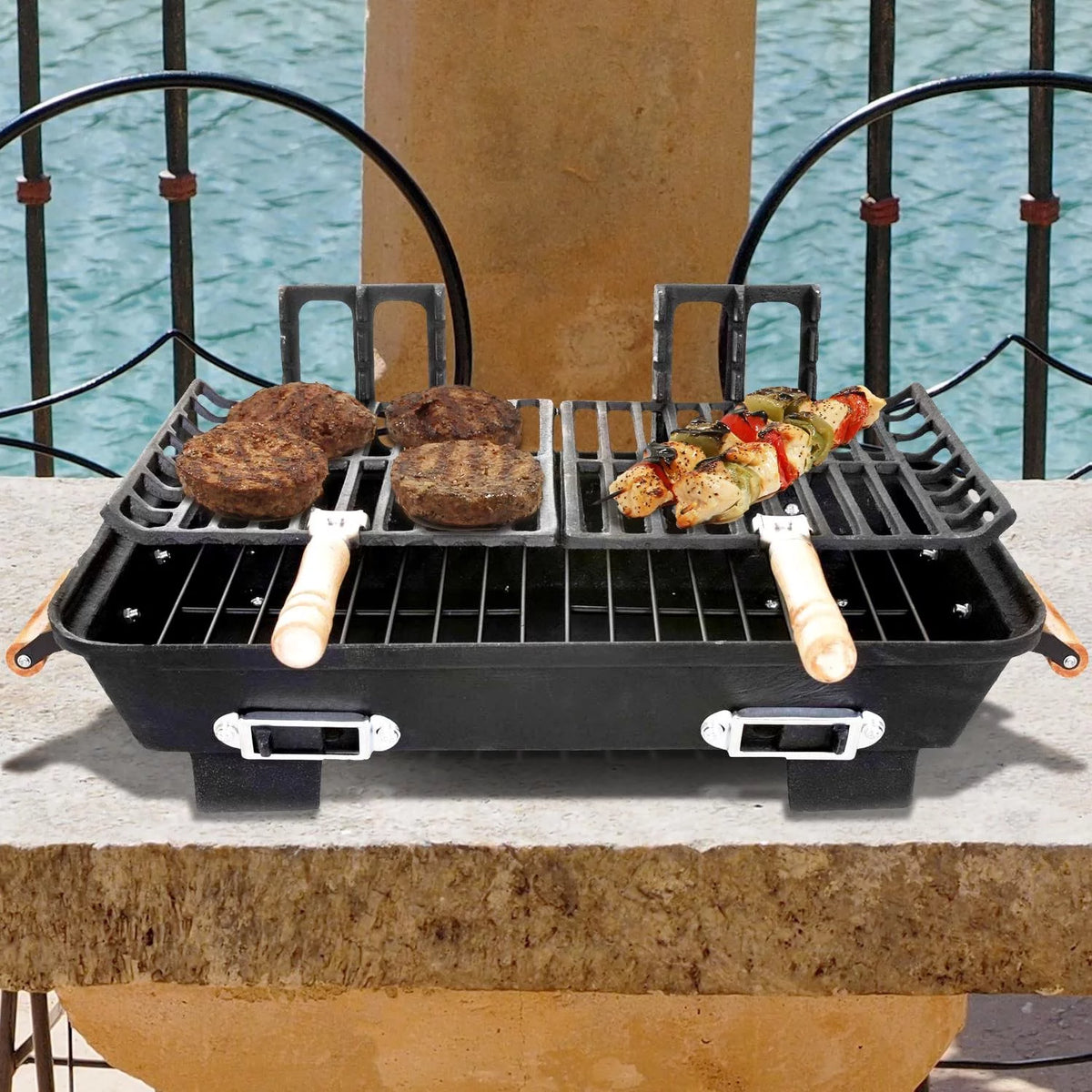 Cast Iron Tabletop Charcoal BBQ Grill G48028