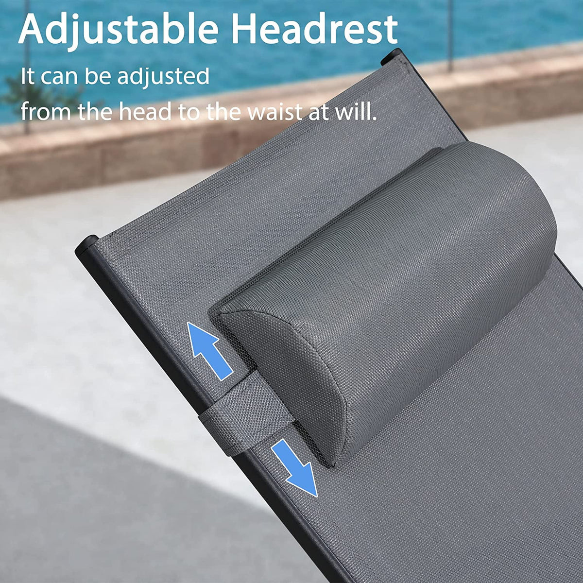 Oversized Adjustable Chaise Lounge Chair Set with Side Table H173974