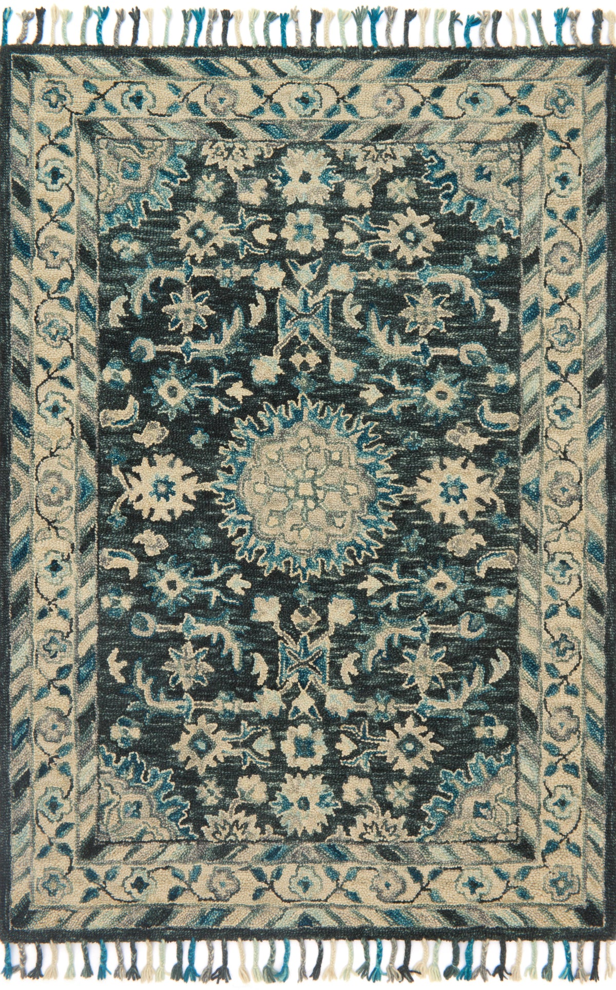 Teal Grey Rug J108116