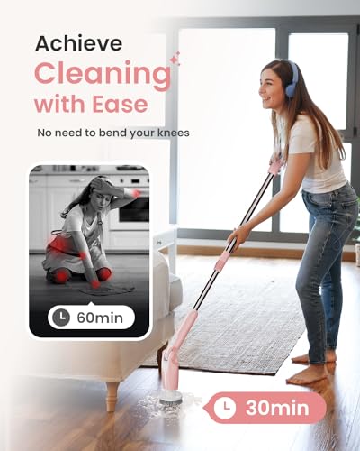 Electric Spin Scrubber with 8 Brush Heads and Long Handle M43630