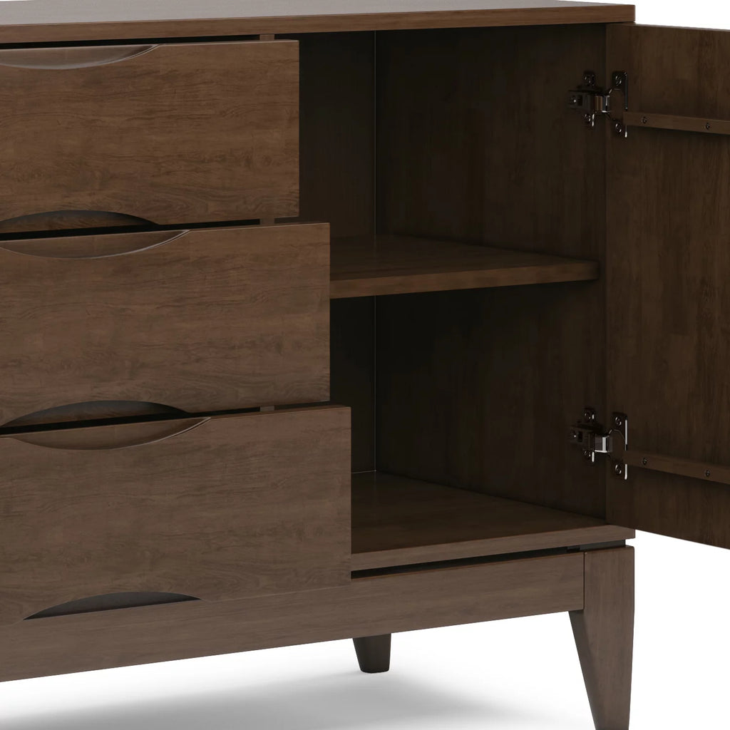 Walnut Brown 60 inch Solid Hardwood Sideboard Buffet Y2560