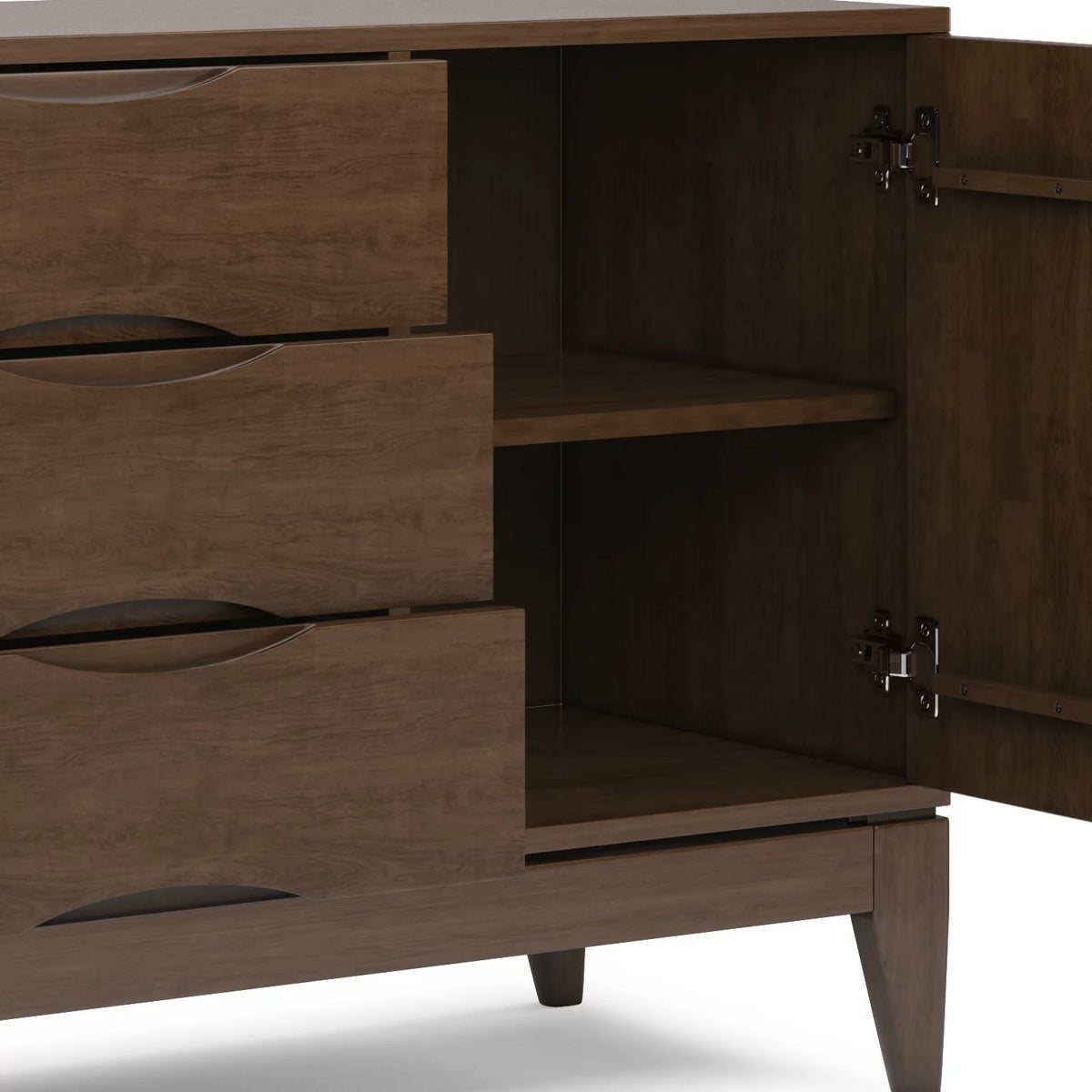 Walnut Brown 60 inch Solid Hardwood Sideboard Buffet Y2560