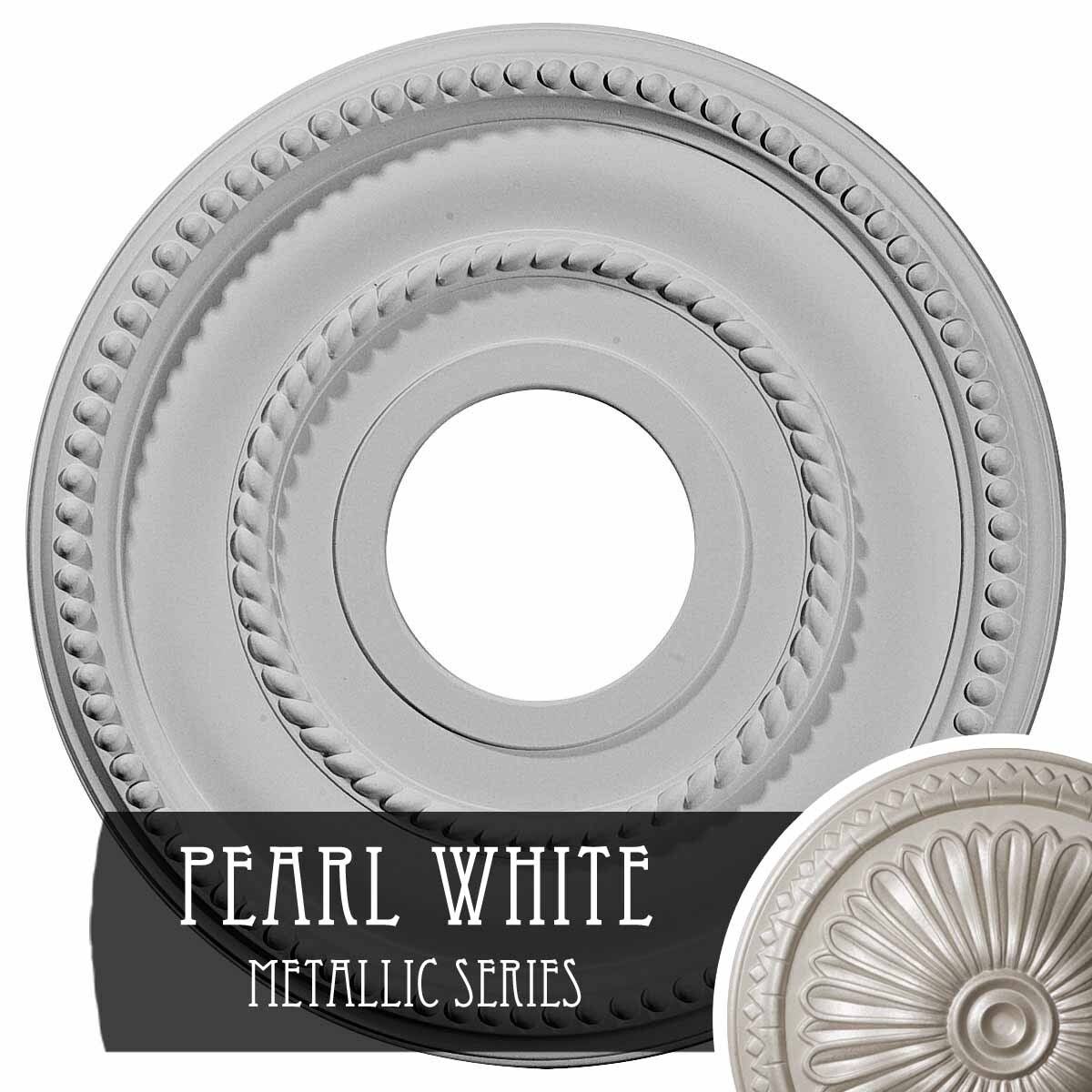 Hand-Painted Pearl White Ceiling Medallion E177