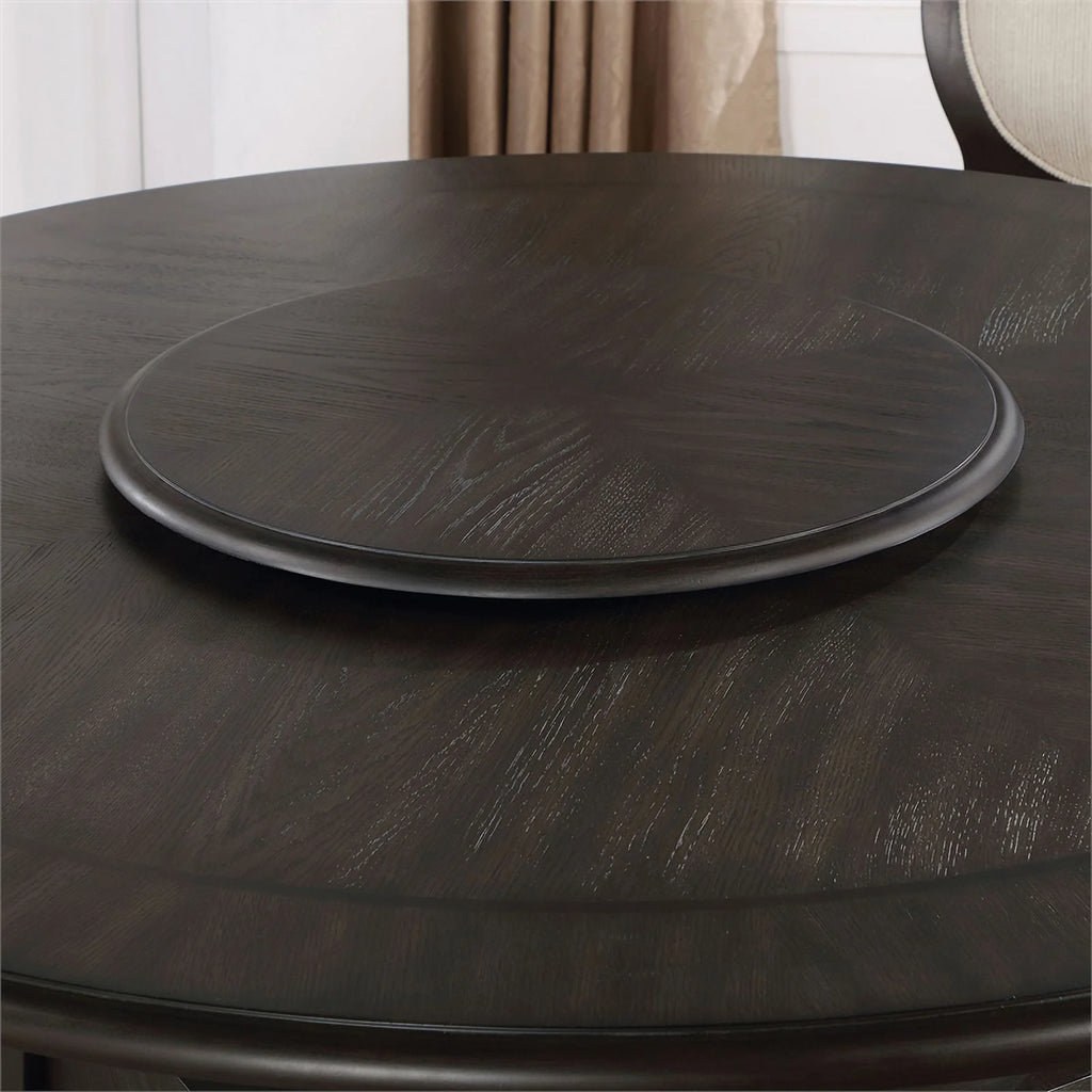 Round Wood Dining Table with Bottom Shelf O3140