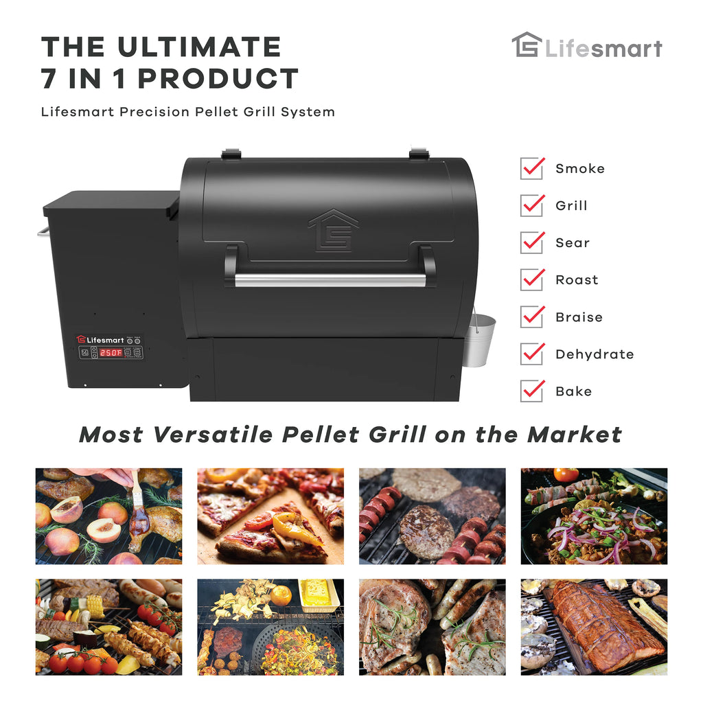 1500 Square Inch Pellet Grill and Smoker with 3 Cooking Racks C225325