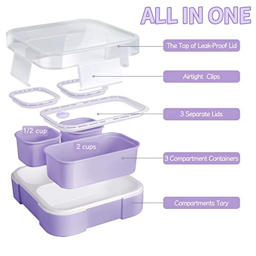 2 Pack 3-Compartment Bento Box H279