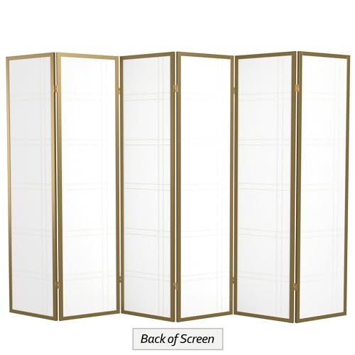 6 ft. Tall 3 Panels Grey Shoji Screen Room Divider Q70198