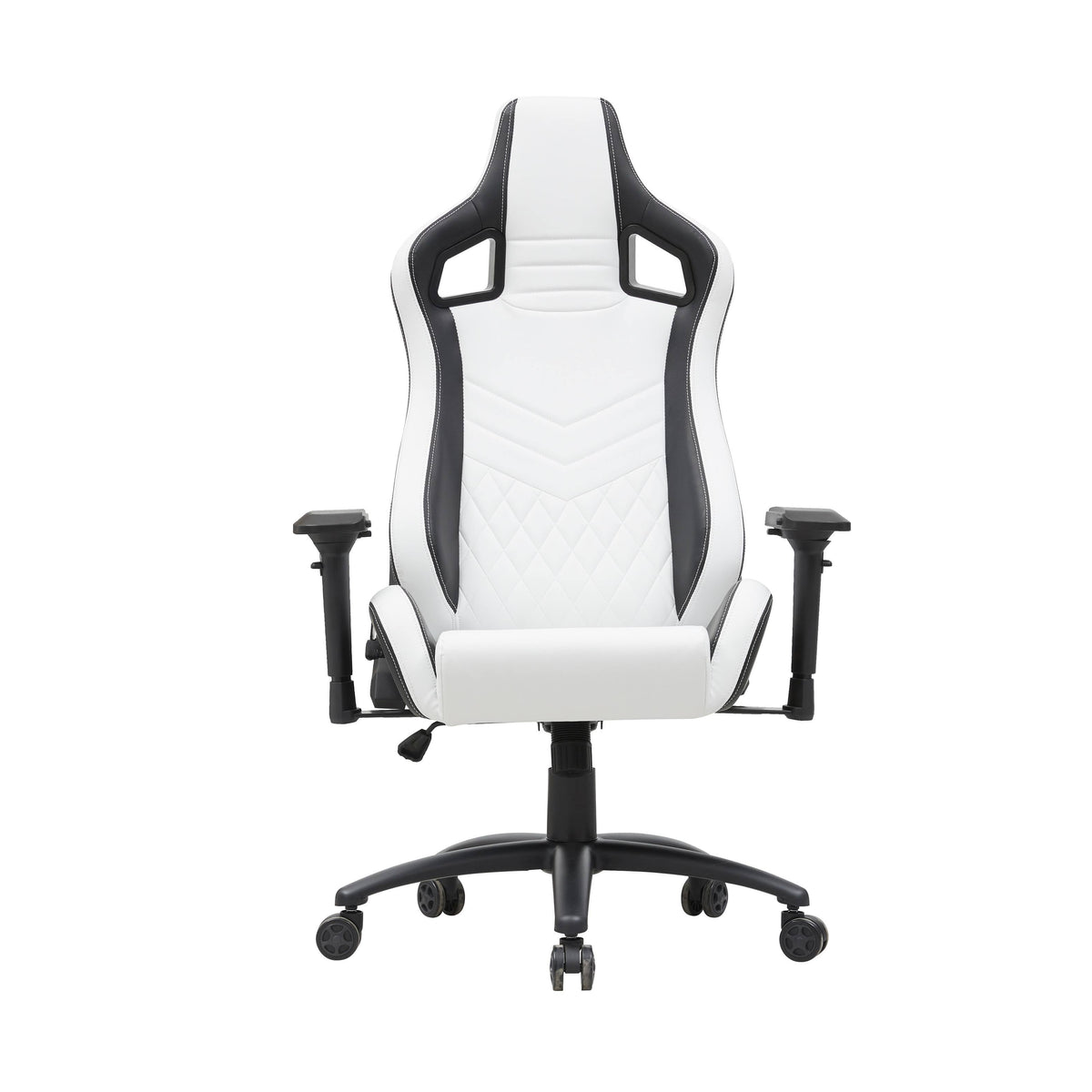 White Vegan Leather Reclining Gaming Chair O8602