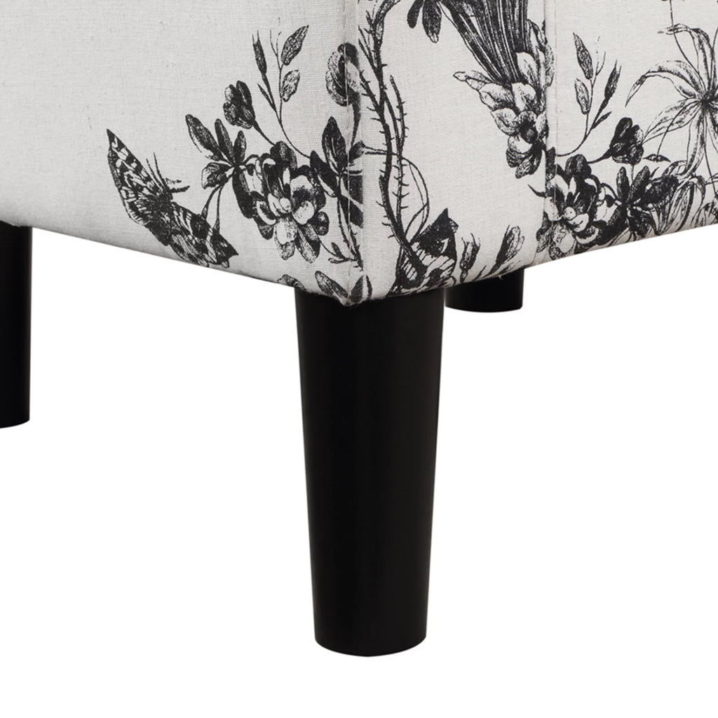 Botanical Print Accent Chair with Ottoman A3372