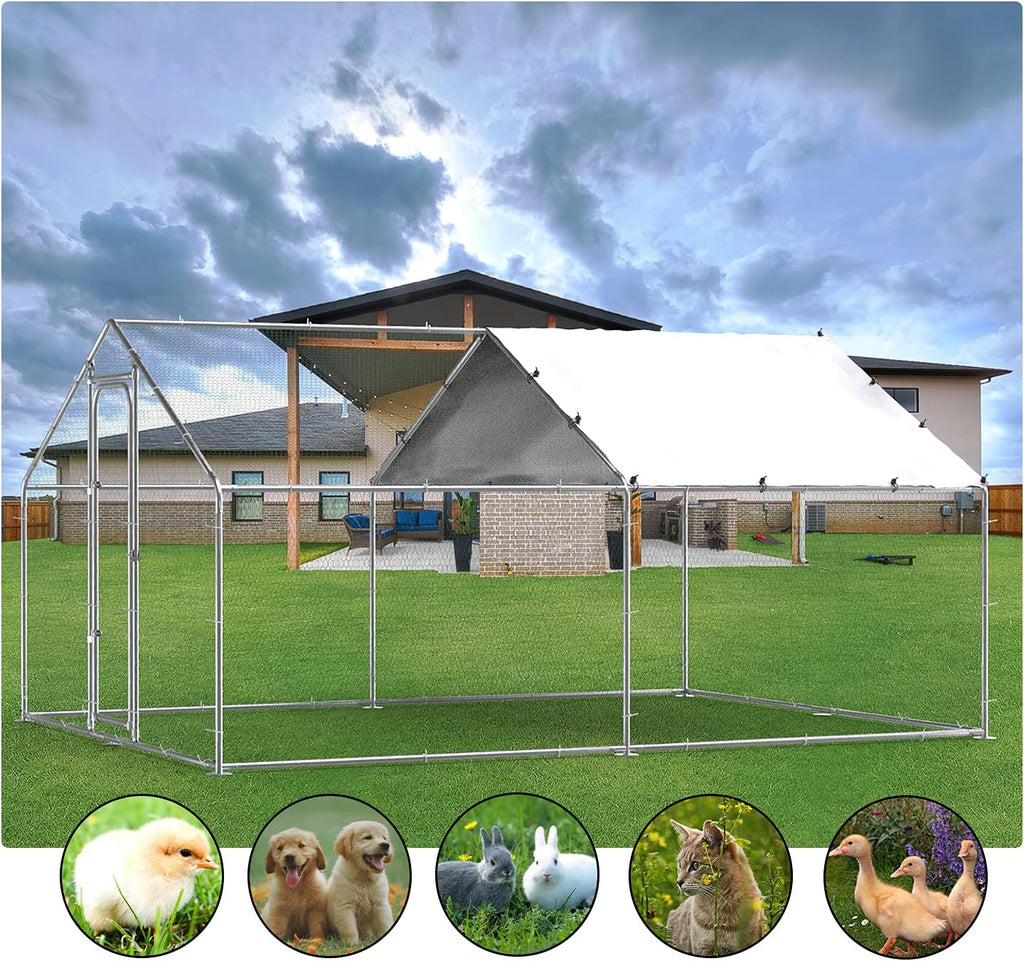 Large Metal Chicken Coop Run H5514