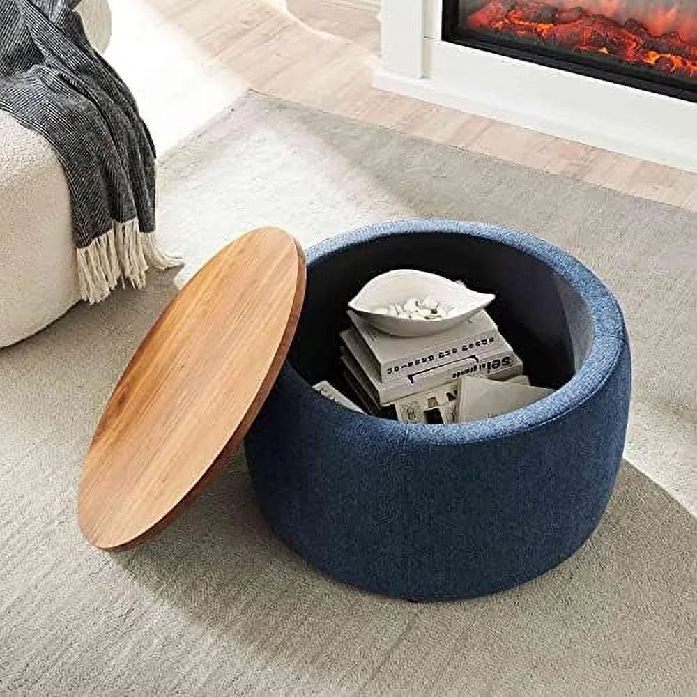 Round Ottoman with Removable Lid S65754