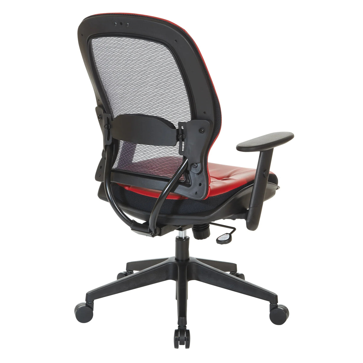 Dark Air Grid Back Managers Office Chair with Red Fabric Seat F726