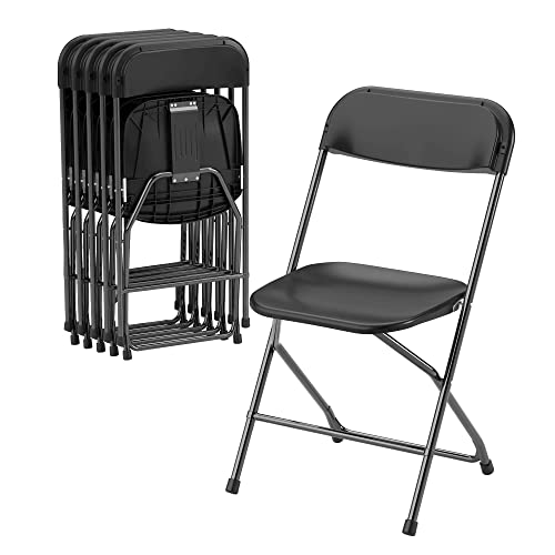 10 Pack White Plastic Folding Chair with Steel Frame I6540