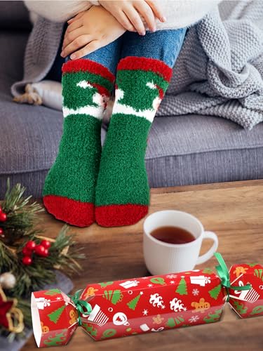 48 Pcs Fuzzy Christmas Socks and Candy Gift Boxes K189