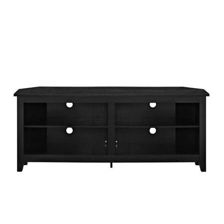 Black MDF Corner TV Stand with Adjustable Shelves A5127