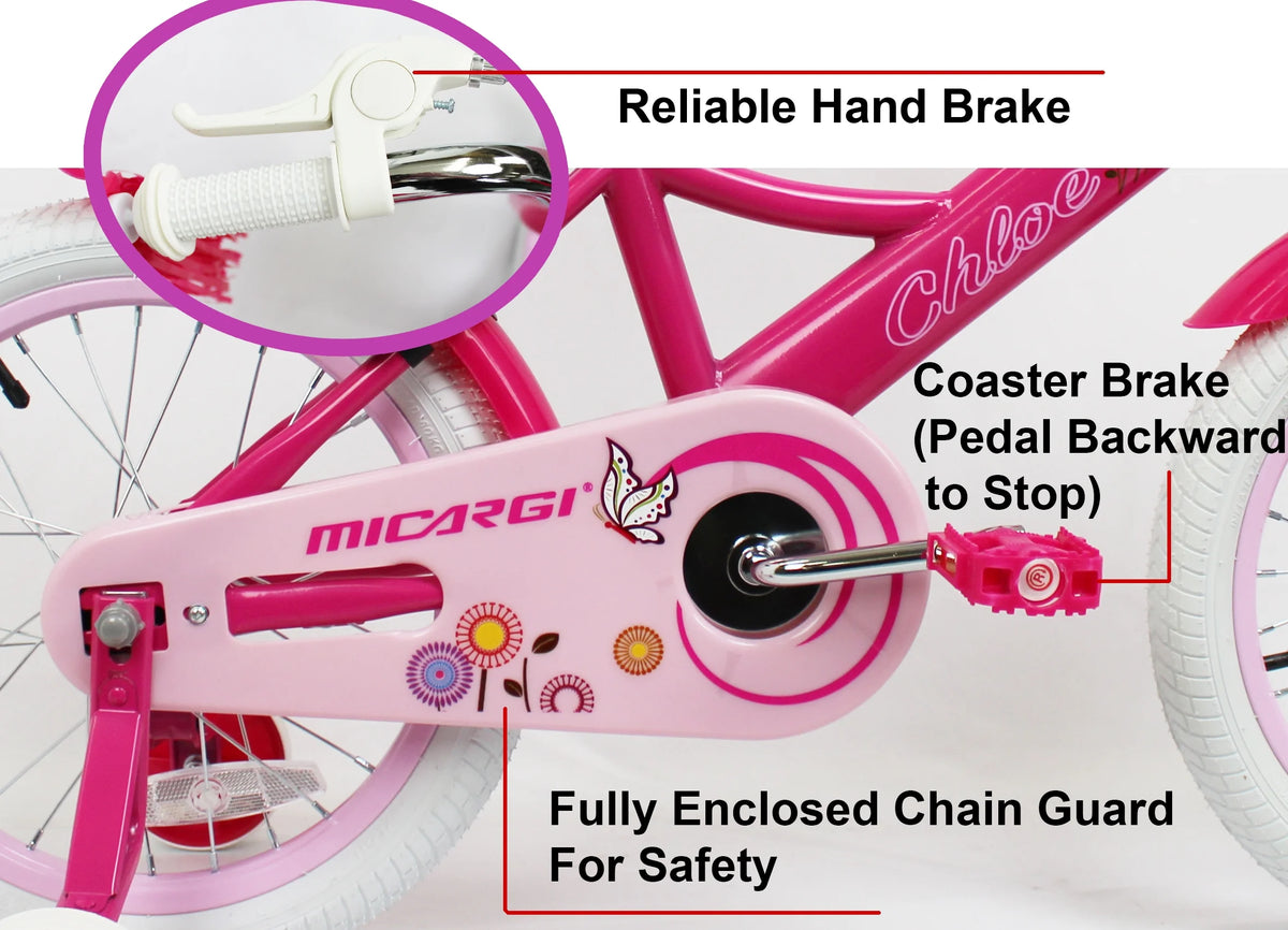 16 inch Kids Bike with Basket and Training Wheels M990