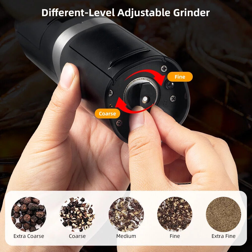 Electric Salt and Pepper Grinder Set 2 Pack Adjustable J351648