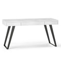 Distressed White Wood Desk with Keyboard Tray L828