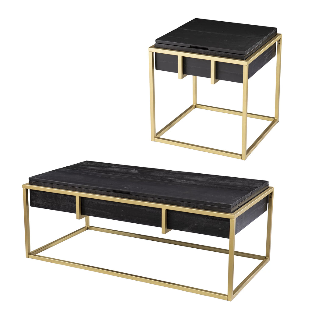 Reclaimed Wood Storage End Table A847