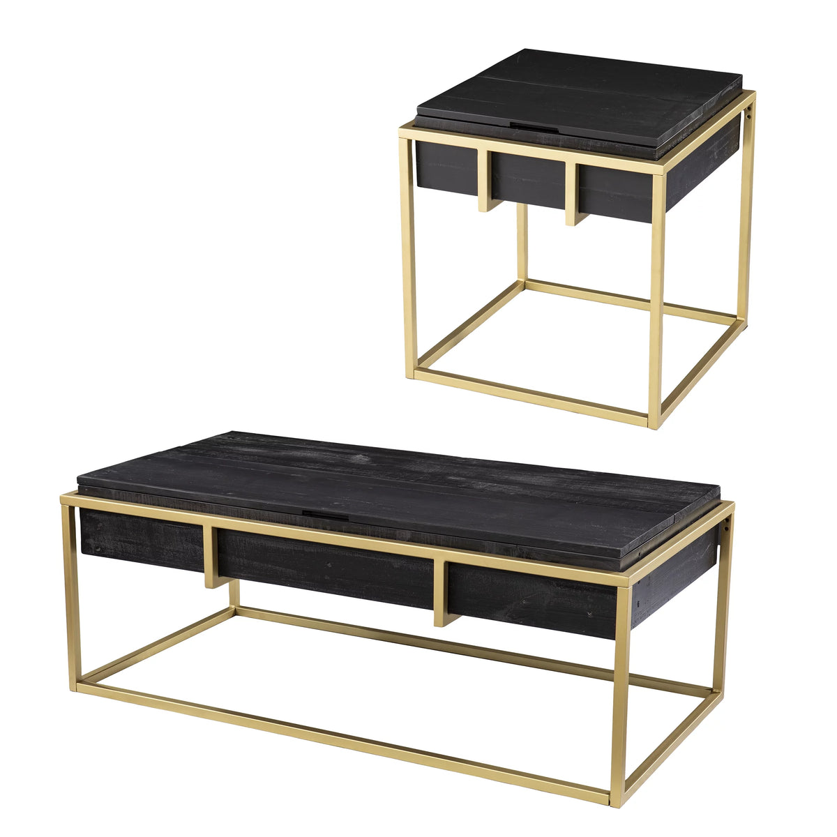 Reclaimed Wood Storage End Table A847