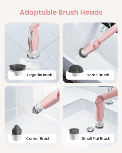 Electric Spin Scrubber with 8 Brush Heads and Long Handle M43630