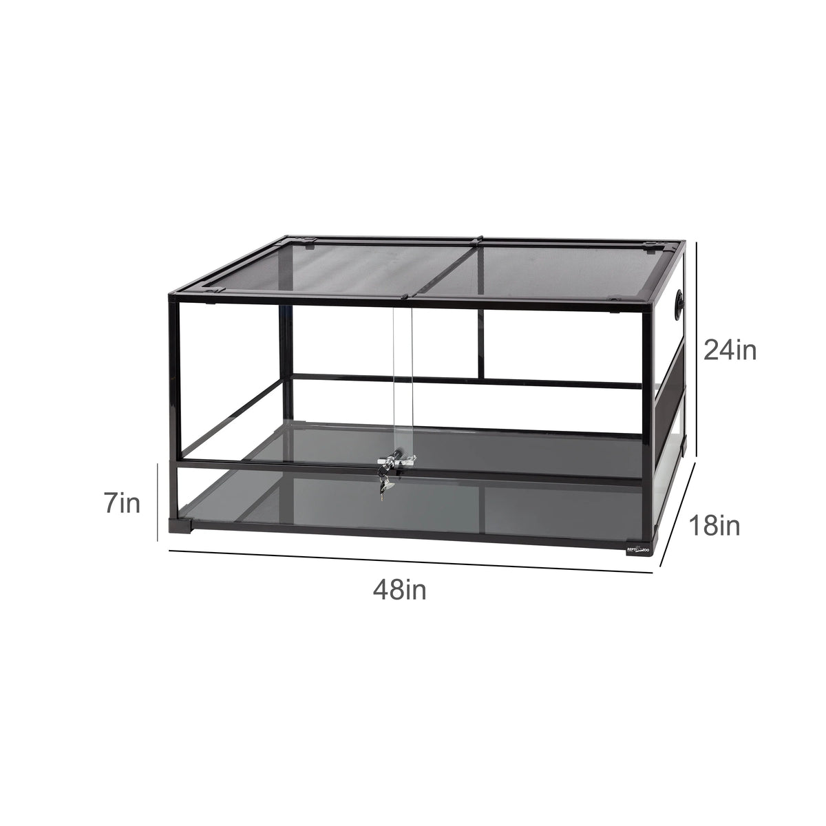 90 Gallon Glass Front Opening Terrarium Tank with Screen Ventilation A93853
