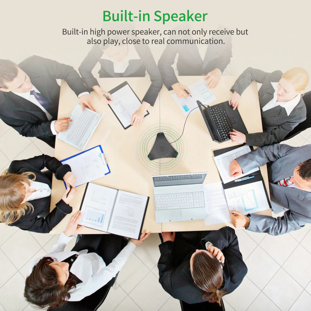 USB Speakerphone Conference Microphone Omnidirectional Computer Mic with Mute Key D3059