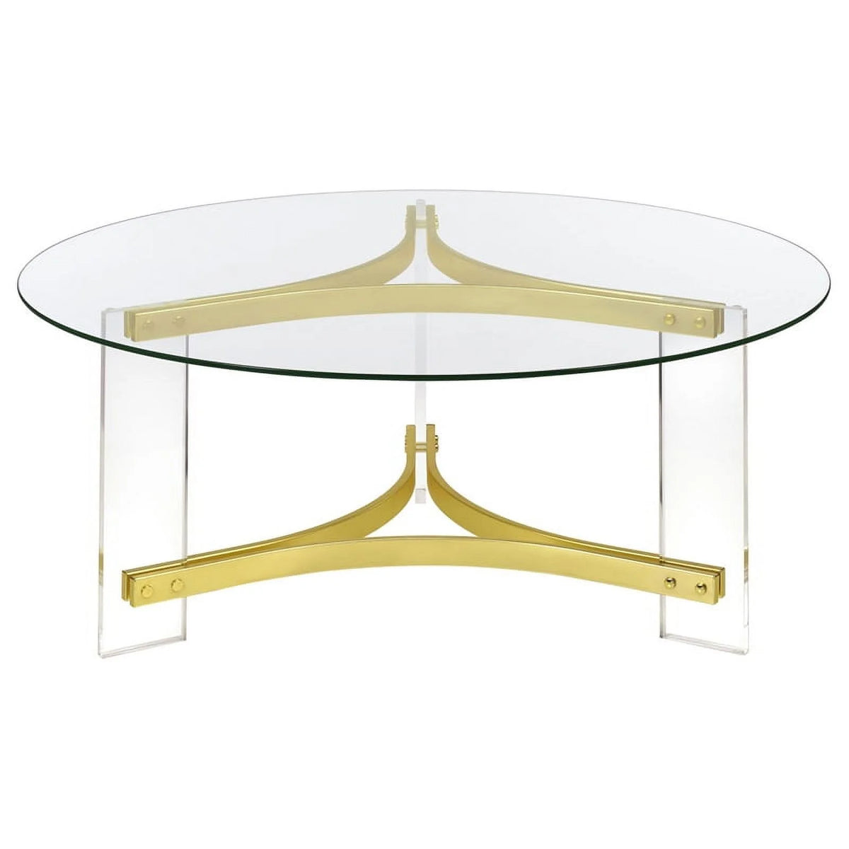 Round Glass Coffee Table with Acrylic Legs Q727
