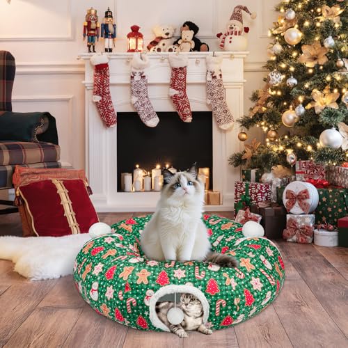 Cat Tunnel Bed for Indoor Cats S Shape C53196