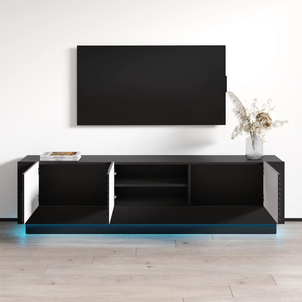 71" High Gloss TV Stand with Storage Cabinets K743