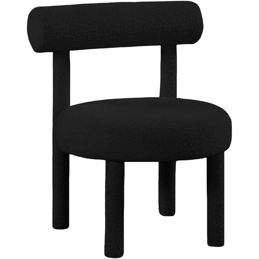 Black Boucle Fabric Accent Chair W4761