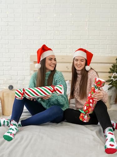 48 Pcs Fuzzy Christmas Socks and Candy Gift Boxes K189