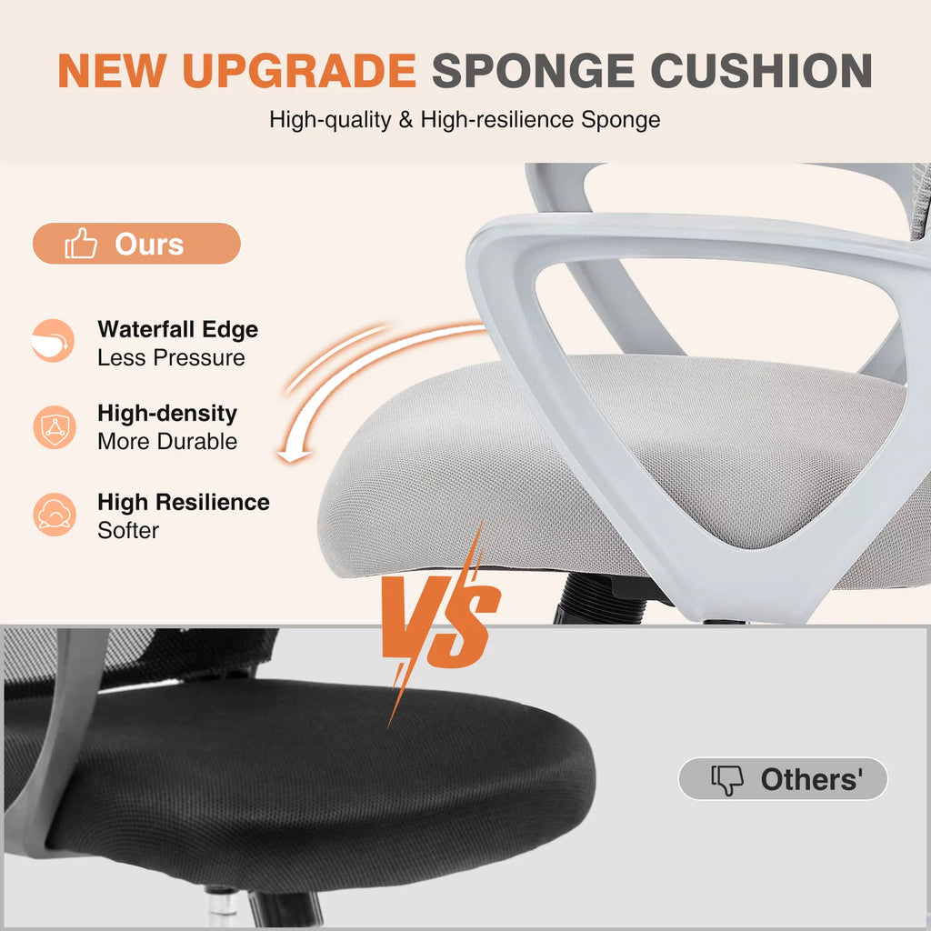 Ergonomic Mesh Office Chair with Fixed Armrest Gray J841082