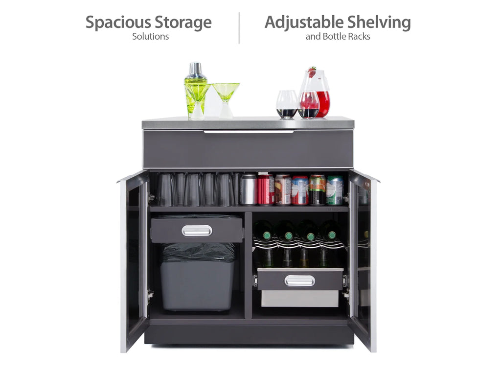 5 Piece Outdoor Kitchen Cabinet Set with Countertops F73955