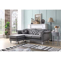 Dark Gray Velvet Sofa Chaise E577867