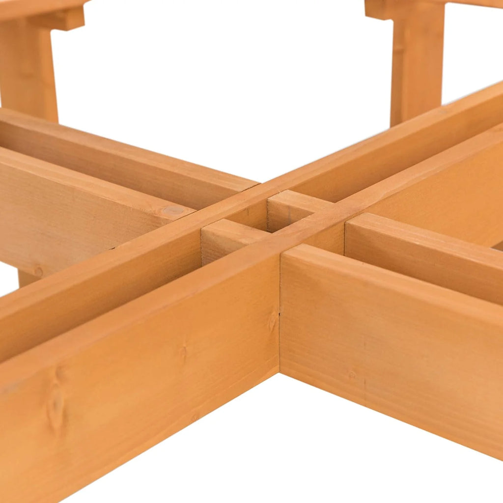 Wooden Round Picnic Table with Bench V2835